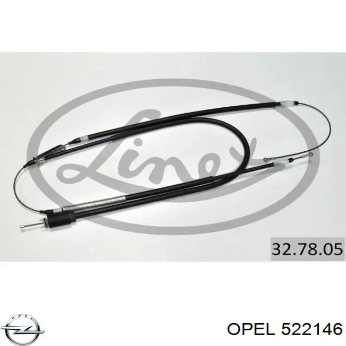 Трос ручного гальма, комплект на авто Opel 522146 ціна, від 44.54 USD