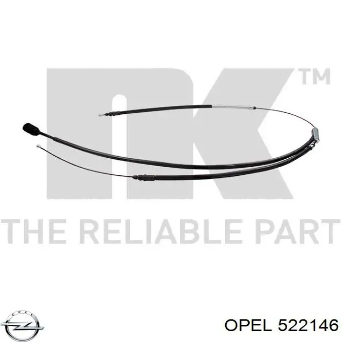 522146 Opel Трос ручного гальма, комплект на авто