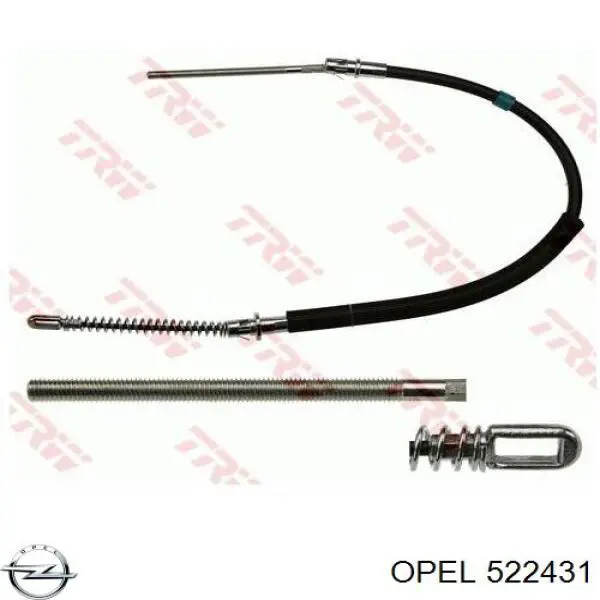 522431 Opel трос ручного гальма задній, лівий