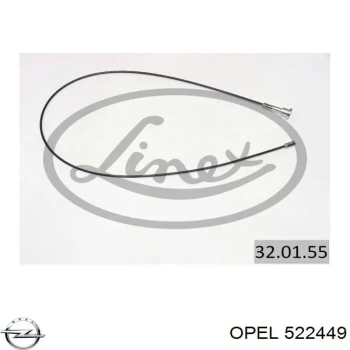 Купити 522449 Opel Трос ручного гальма задній, правий