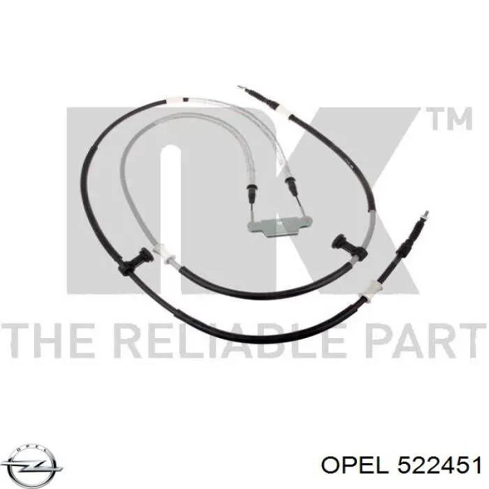 Купити 522451 Opel Трос ручного гальма задній, правий/лівий