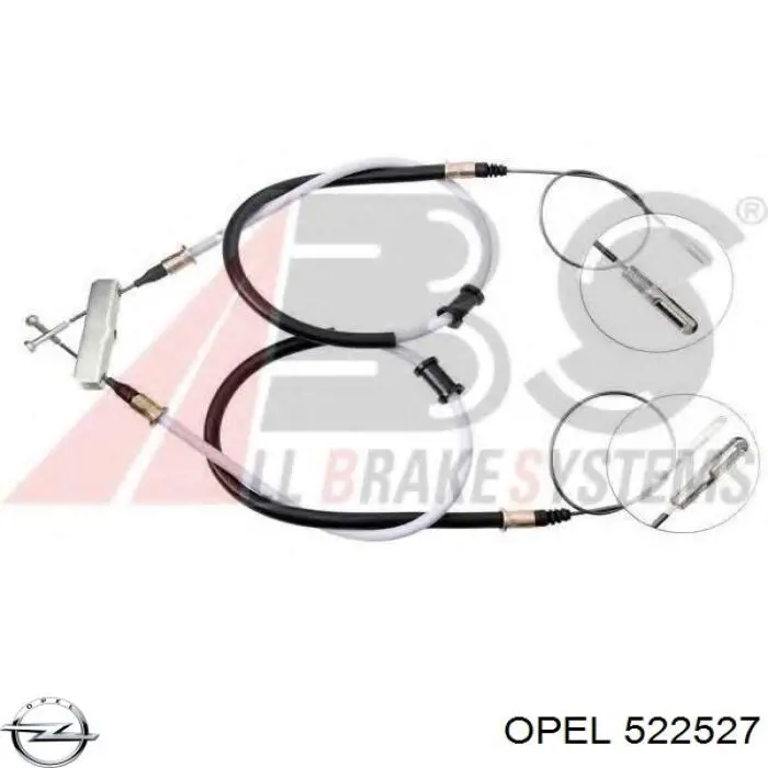 522527 Opel трос ручного гальма задній, правий/лівий