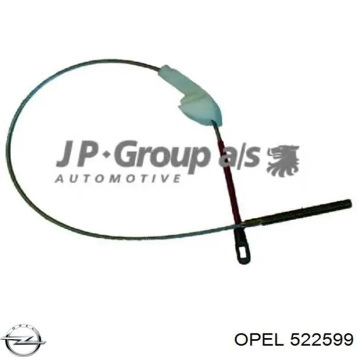 522599 Opel трос ручного гальма задній, лівий