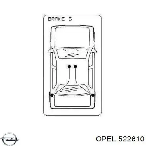 Трос ручного гальма задній, лівий 522610 Opel