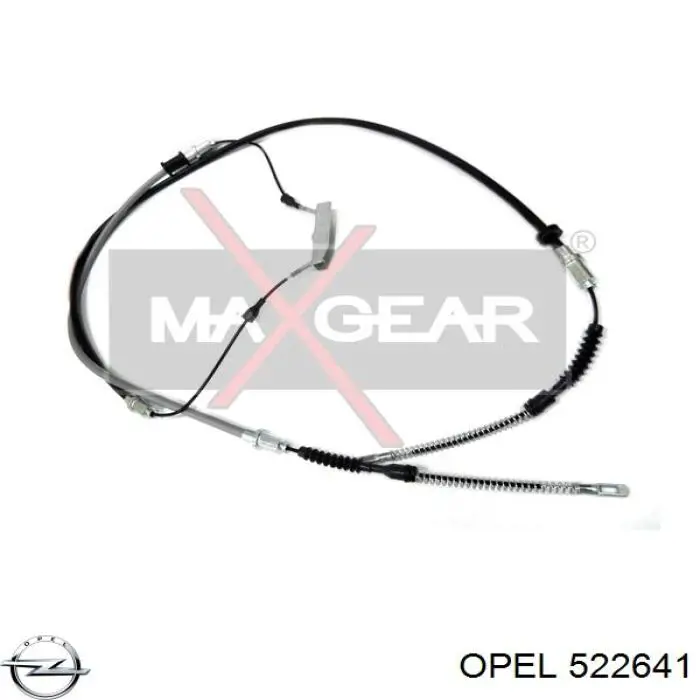 522641 Opel трос ручного гальма задній, правий/лівий