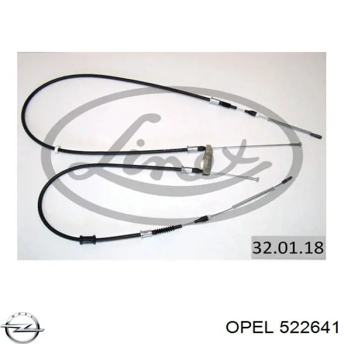 Трос ручного гальма задній, правий/лівий Opel 522641 ціна, від 15.66 USD