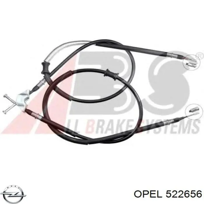 522656 Opel трос ручного гальма задній, правий/лівий