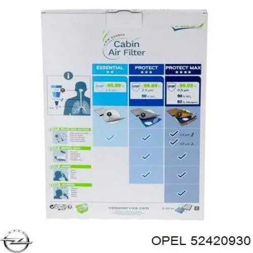 Купити 52420930 Opel Фільтр салону вугільний