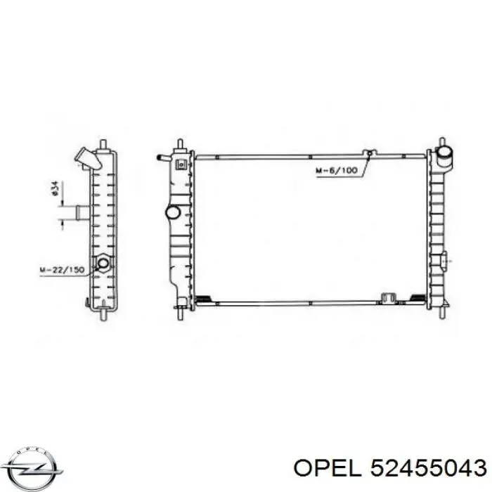 Радіатор охолодження двигуна 52455043 Opel