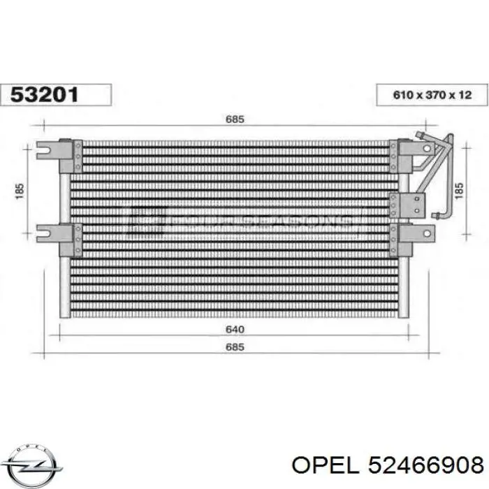 Конденсатор кондиціонера Opel 52466908 ціна, від 76.01 USD