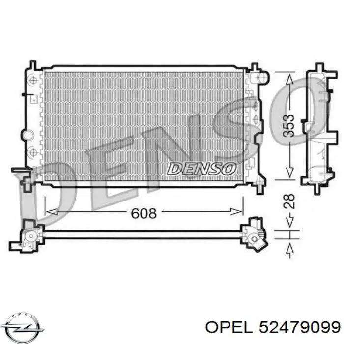 Радіатор охолодження двигуна 52479099 Opel