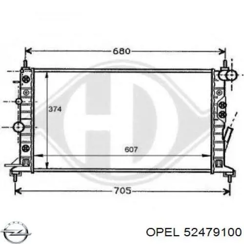 Радіатор охолодження двигуна 52479100 Opel