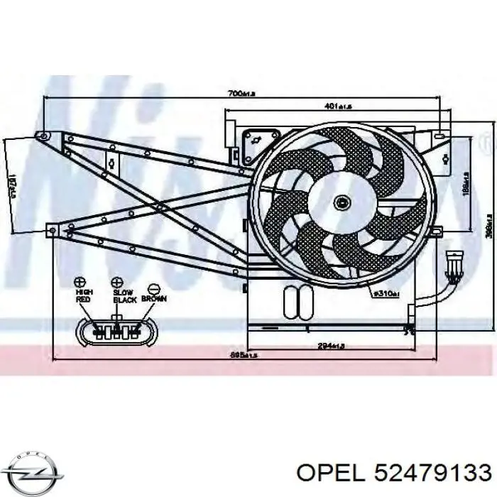 Вентилятор радіатора Opel 52479133 ціна, від 126.69 USD