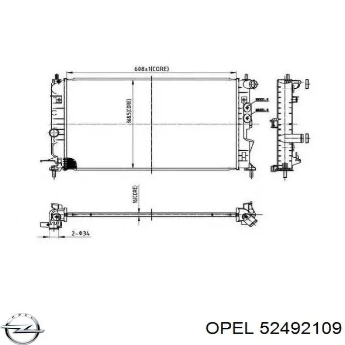 Купити 52492109 Opel Радіатор двигуна