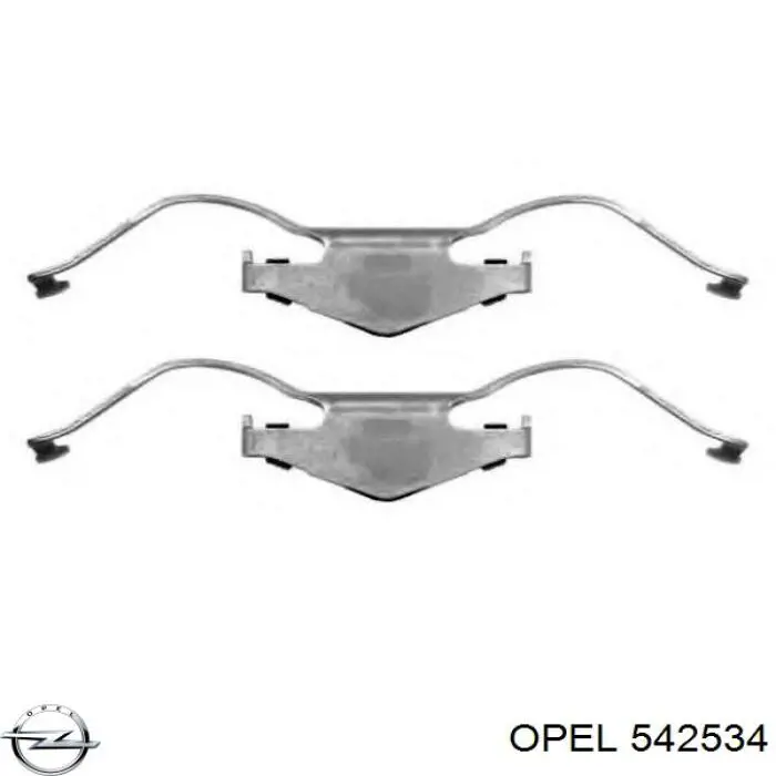 Комплект пружинок кріплення дискових колодок, передніх Opel 542534 ціна, від 6.49 USD