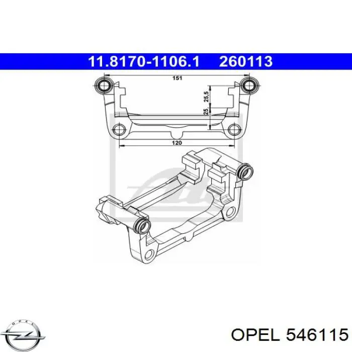 Скоба супорту заднього Opel 546115 ціна, від 82.23 USD