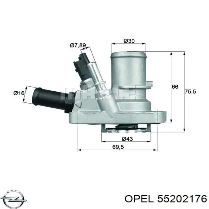 Автомобільний термостат Opel 55202176 ціна, від 22.92 USD