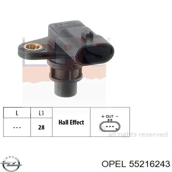 55216243 Opel датчик положення розподільного