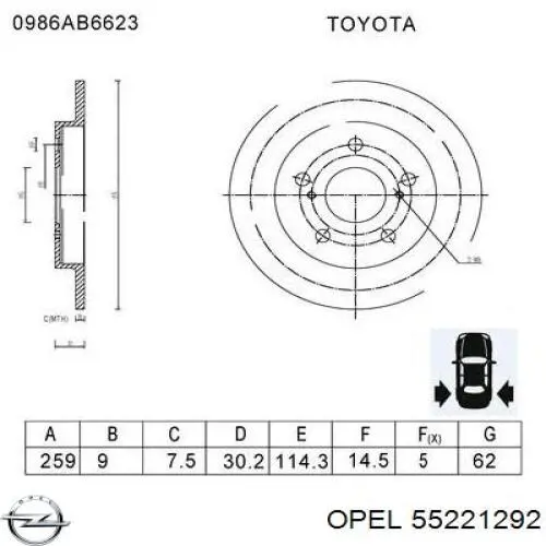 55221292 Opel Стартер двигуна