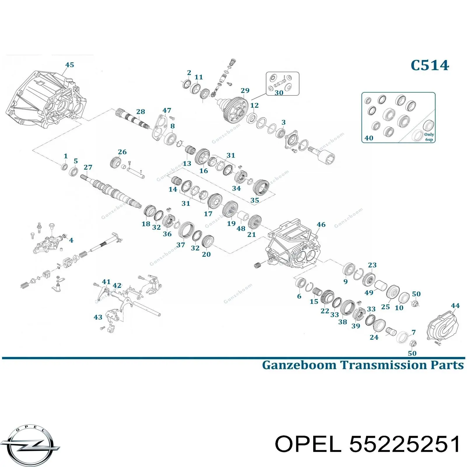 Підшипник диференціалу переднього моста 95531325 Opel