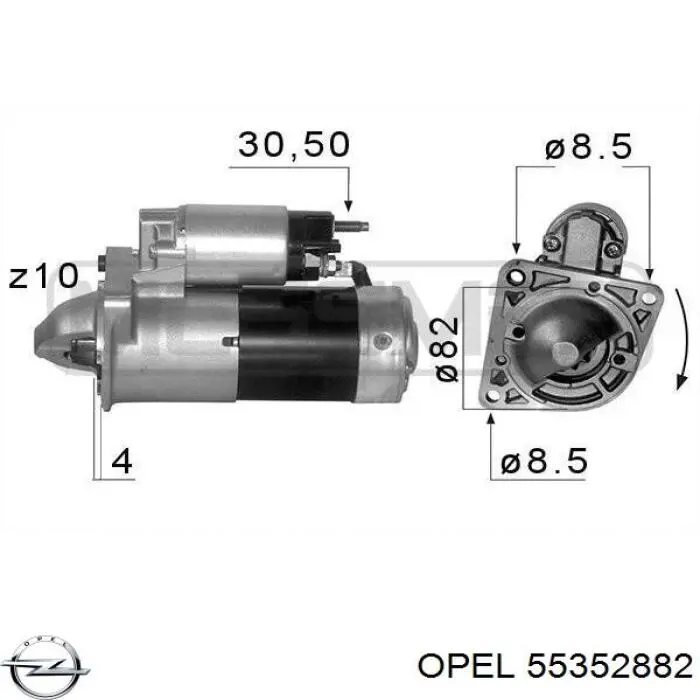 Стартер 55352882 Opel