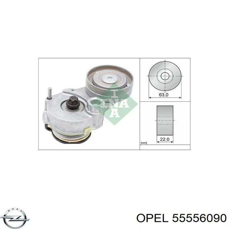 Натягувач приводного ременя Opel 55556090 ціна, від 29.68 USD