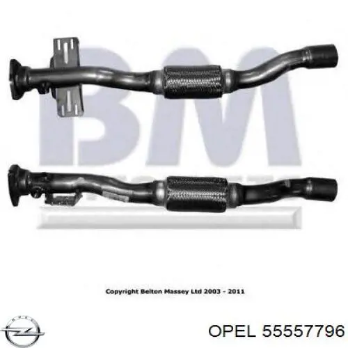 Купити 55557796 Opel Труба приймальна (штани) глушника, передня