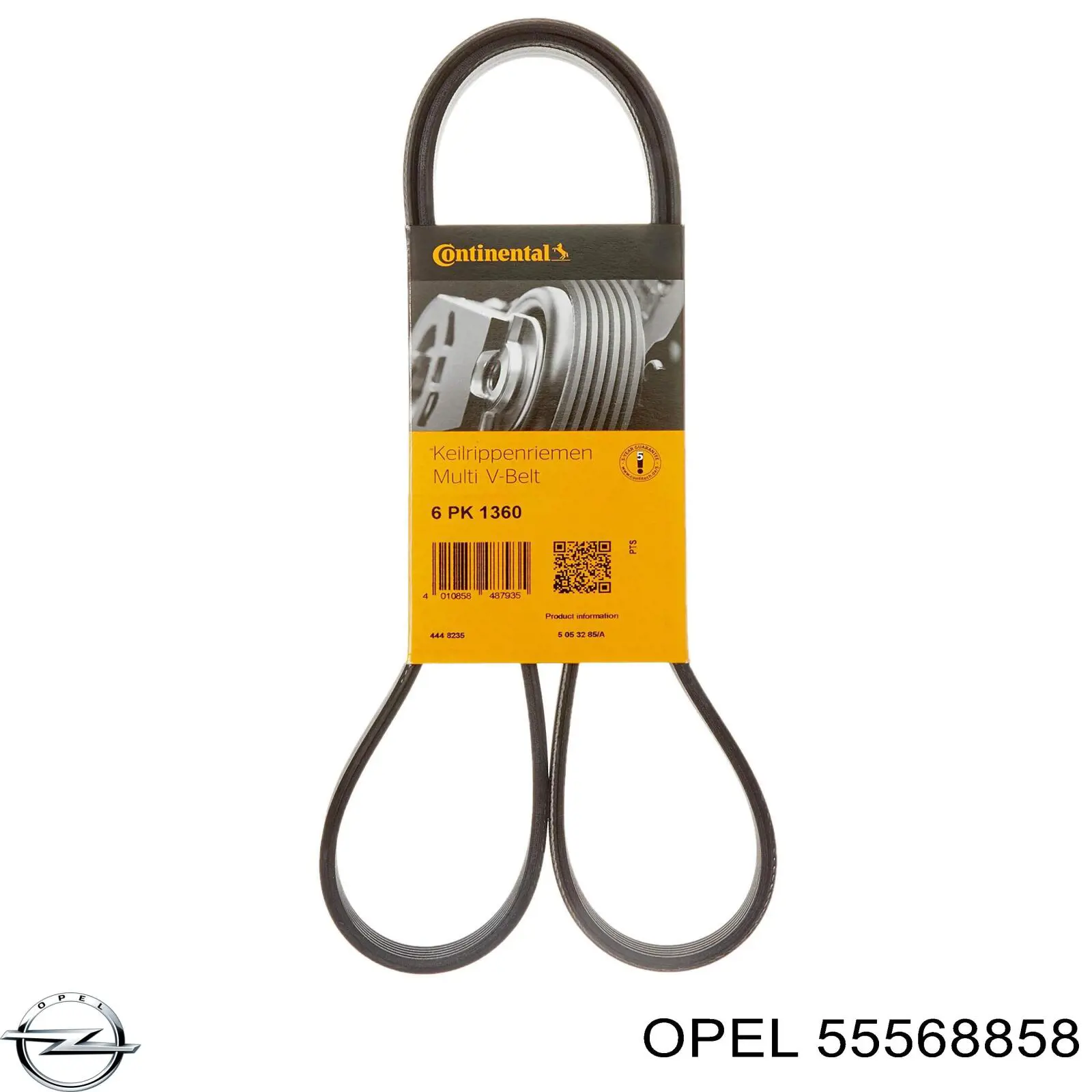 Ремінь генератора 55568858 Opel