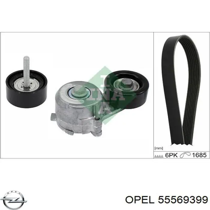 55569399 Opel натягувач приводного ременя