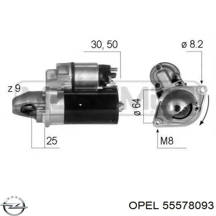 55578093 Opel Стартер двигуна
