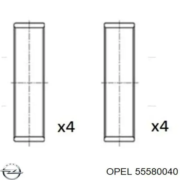 Вкладиші колінвала, шатунні, комплект, 1-й ремонт (+0,25) Opel 55580040 ціна, від 18.39 USD