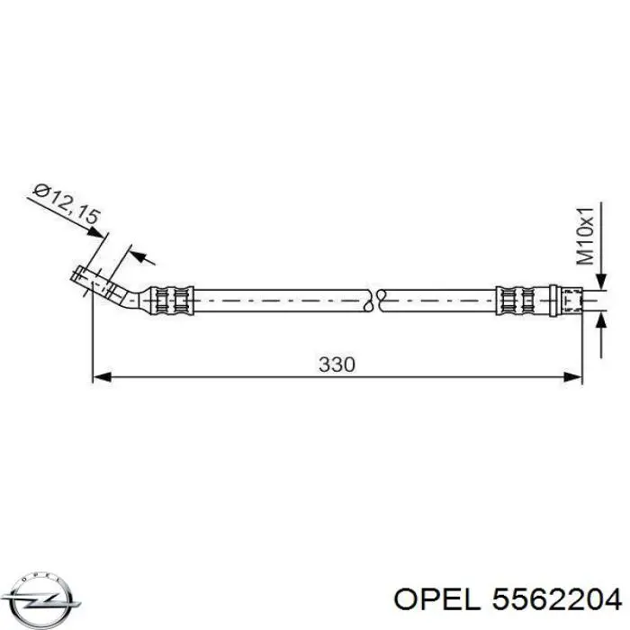Шланг гальмівний задній Opel 5562204 ціна, від 9.97 USD