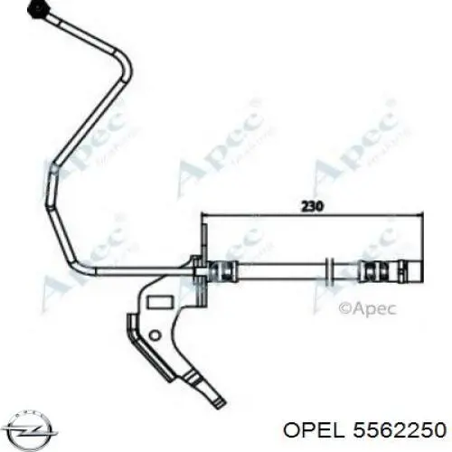 5562250 Opel Шланг гальмівний задній, правий