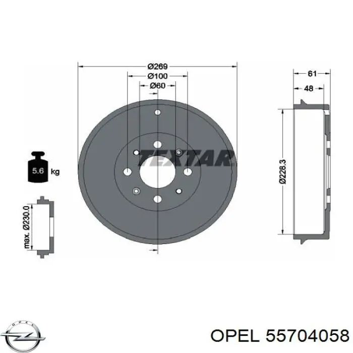 Купити 55704058 Opel Барабан гальмівний задній