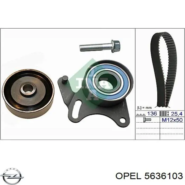 Купити 93192779 Opel Ремінь газорозподільного механізму