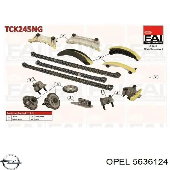 Купити 5636124 Opel Ланцюг ГРМ, нижня