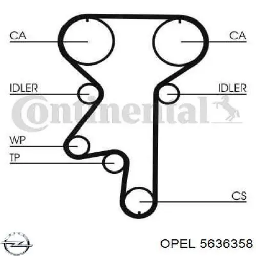 Купити 5636358 Opel Ремінь газорозподільного механізму