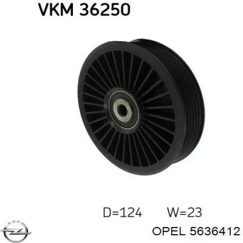 Ролик приводного ременя, паразитний Opel 5636412 ціна, від 18.29 USD