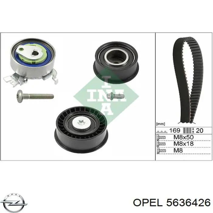 Ролик ременя ГРМ, паразитний Opel 5636426 ціна, від 9.71 USD