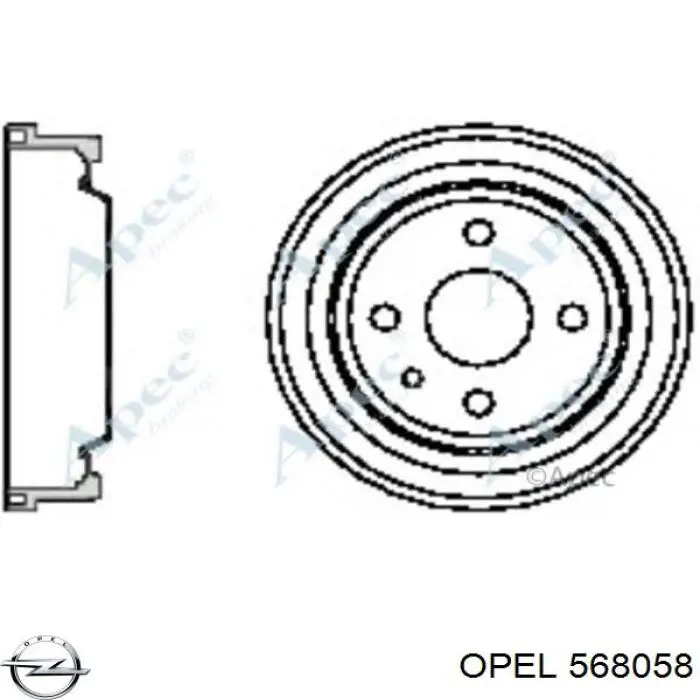 568058 Opel барабан гальмівний задній