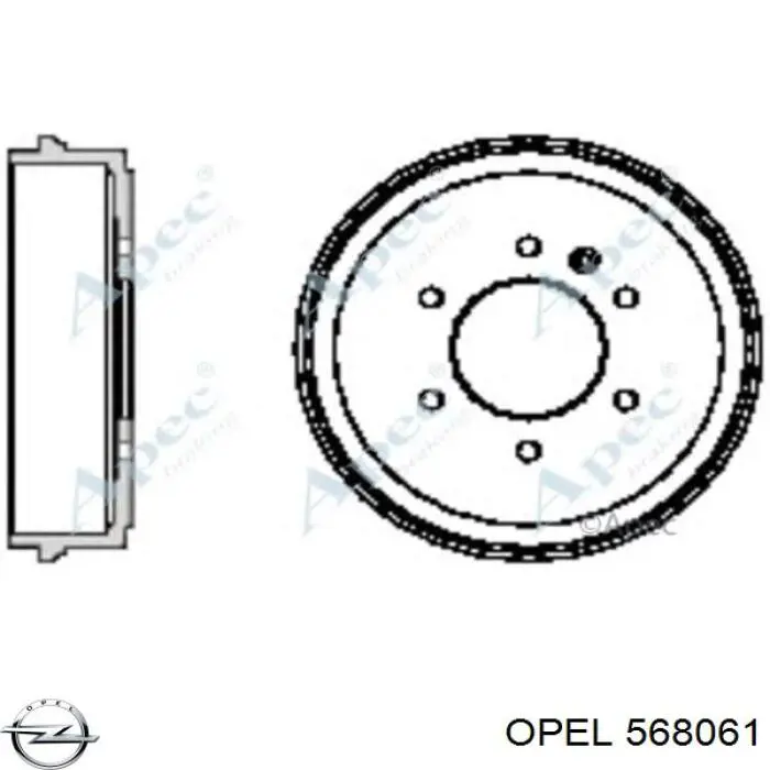 568061 Opel Барабан гальмівний задній