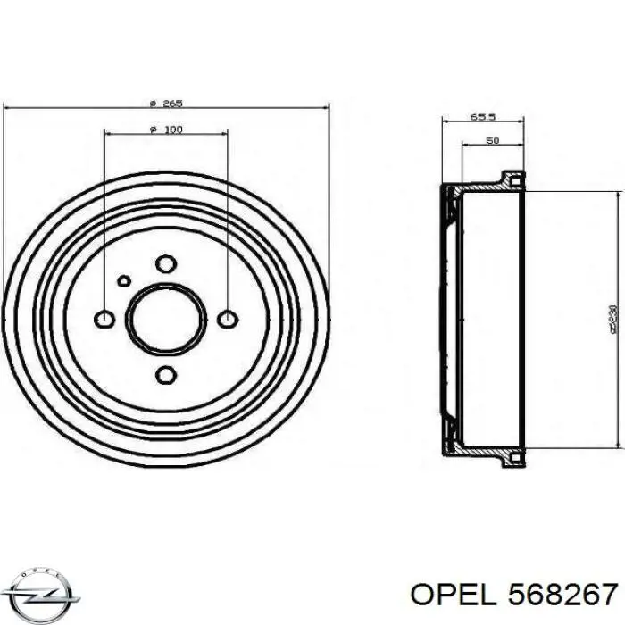 Барабан гальмівний задній Opel 568267 ціна, від 32.48 USD