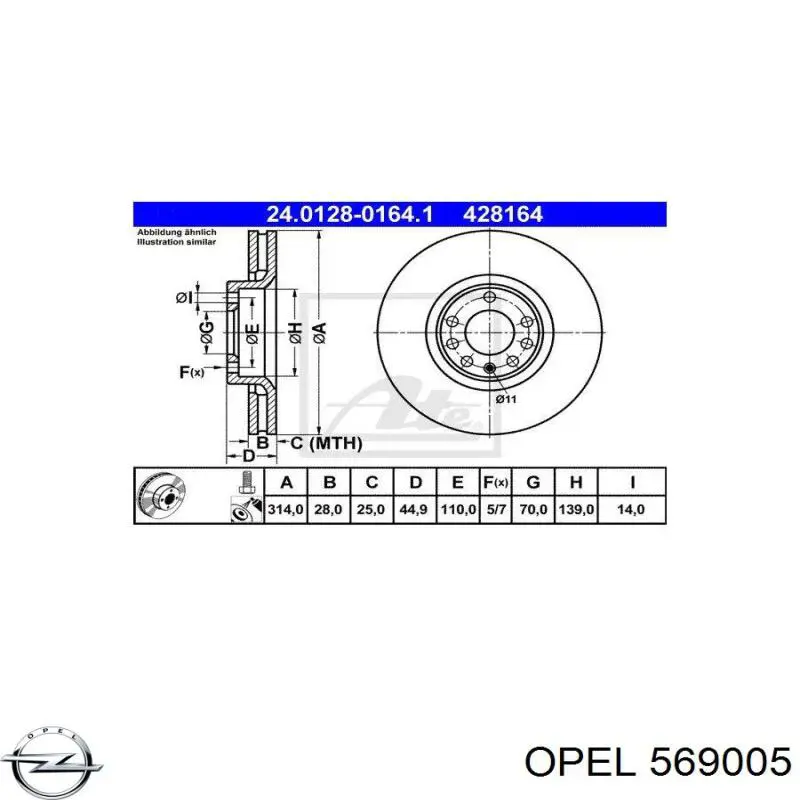 Купити 569005 Opel Ротор гальмівний
