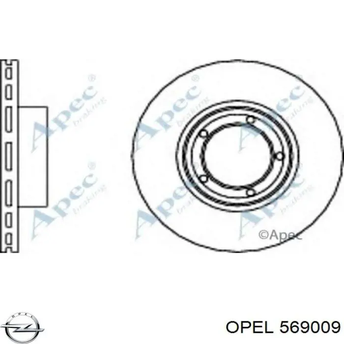 Диск гальмівний передній 569009 Opel