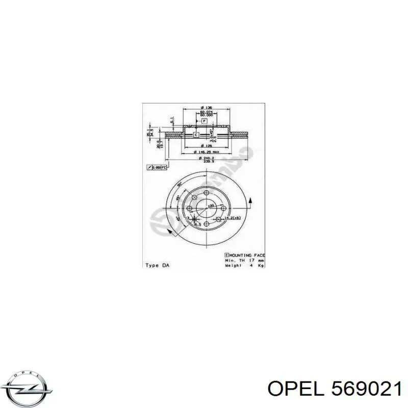 Купити 569021 Opel Ротор гальмівний