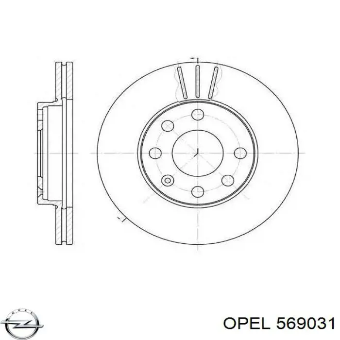 Диск гальмівний передній 569031 Opel