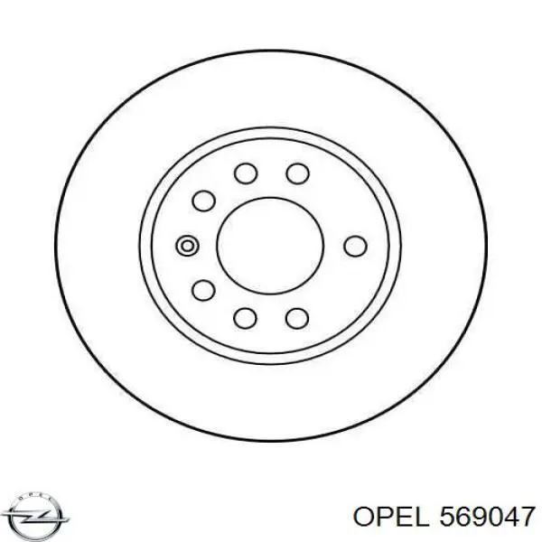 569047 Opel диск гальмівний передній