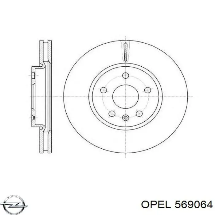 Диск переднього гальма Opel 569064 ціна, від 63.44 USD