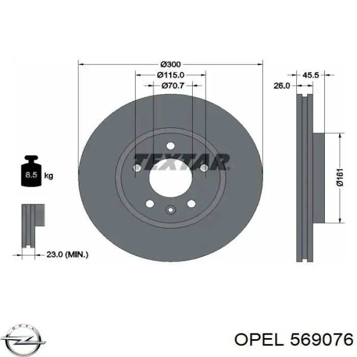 Купити 569076 Opel Ротор гальмівний