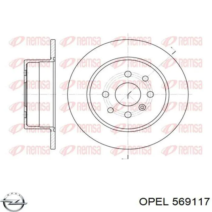 Задні дискові гальма Opel 569117 ціна, від 31.99 USD